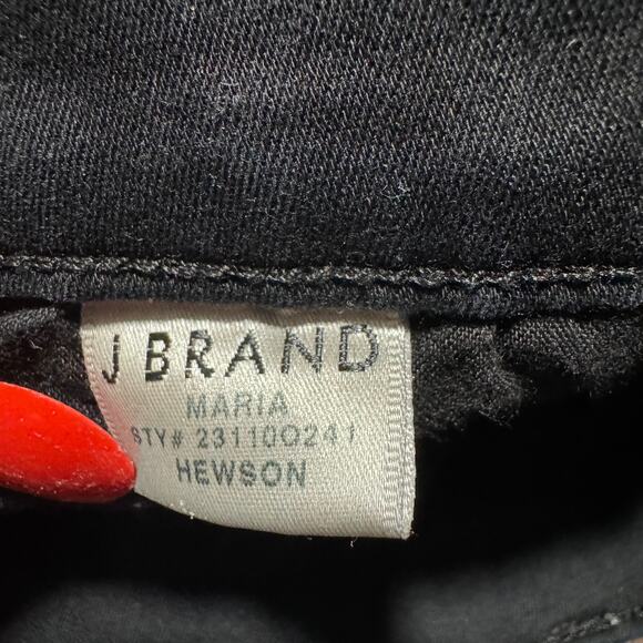 J Brand Maria High-Rise Skinny Jeans in Black Hewson Size 24 - Picture 9 of 11